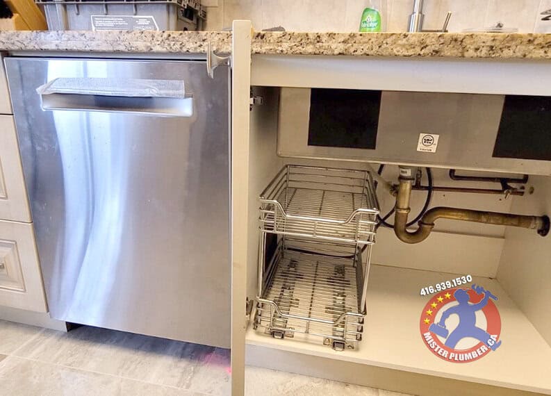 Fitting dishwasher under store sink